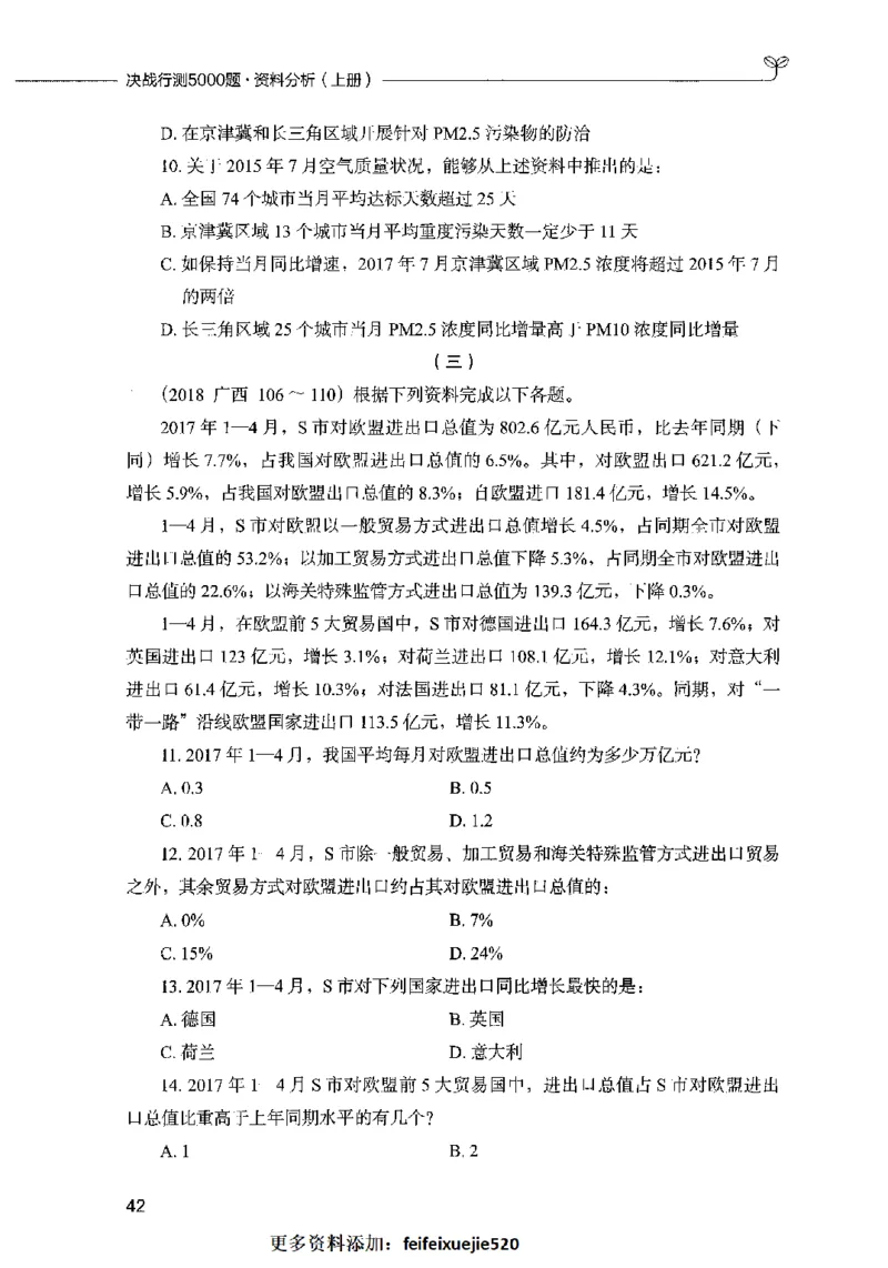 09资料分析（题本）2023年5月版_26吉林考备考资料包_11省考刷题包_04决战行测5000题_行测5000题2023年5月版次