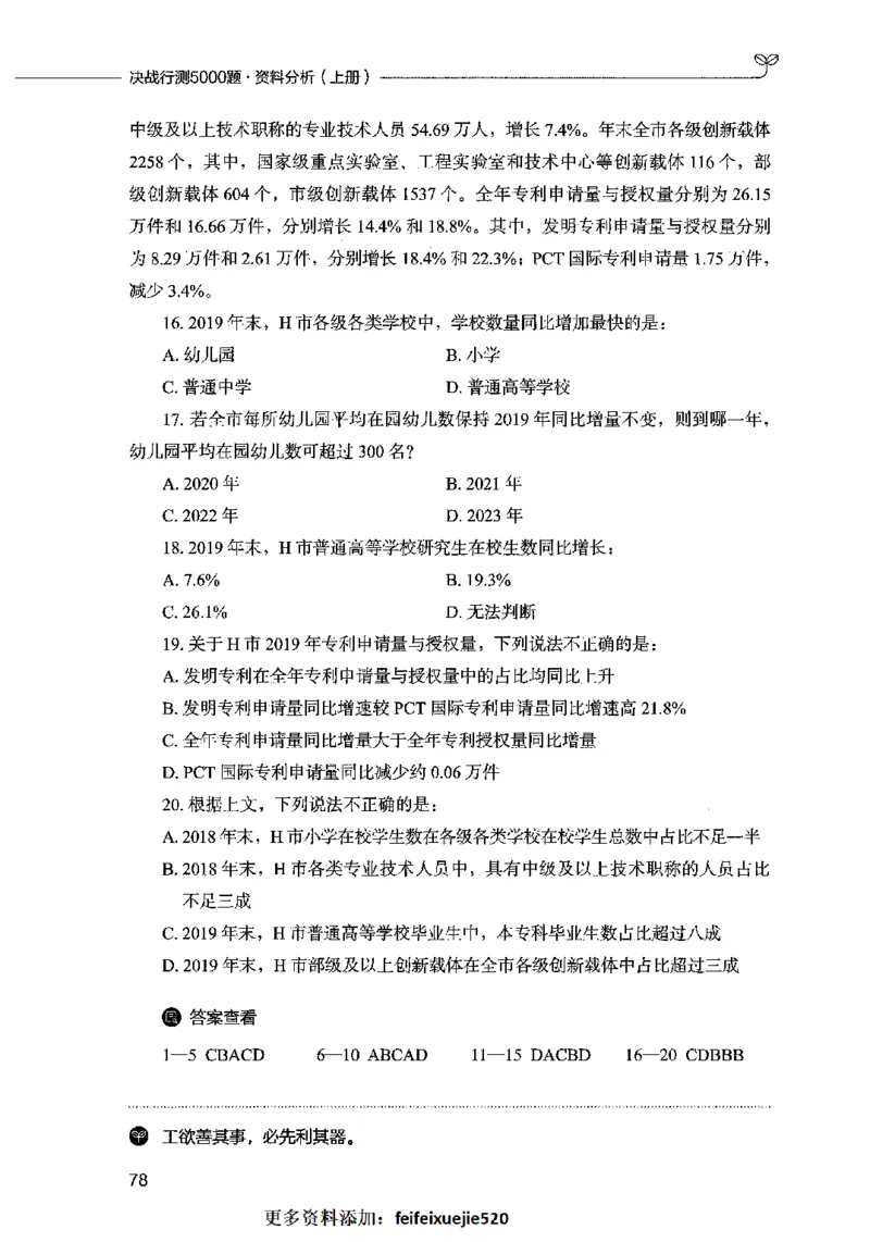 09资料分析（题本）2023年5月版_26吉林考备考资料包_11省考刷题包_04决战行测5000题_行测5000题2023年5月版次