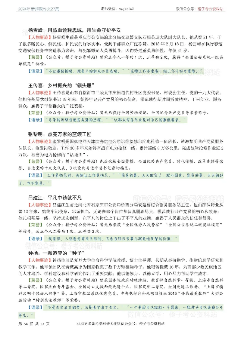 2024年国省考最新押题作文27篇_26吉林考备考资料包_05申论资料包（人物素材申论模板等）_0322024年国省考押题作文27篇