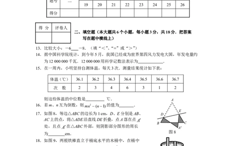 2009年河北省中考数学试卷及答案_中考真题_2.数学中考真题2015-2024年_地区卷_河北数学08-23
