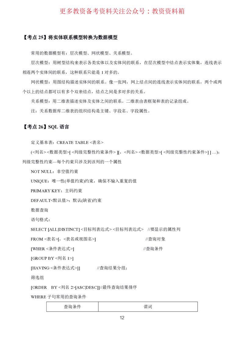 信息技术高频考点_教资_292026上教资科三高频考点