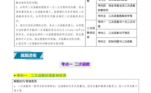 专题12二次函数（原卷版）_2数学总复习_2025中考复习资料_备战2025年中考数学真题题源解密（全国通用）