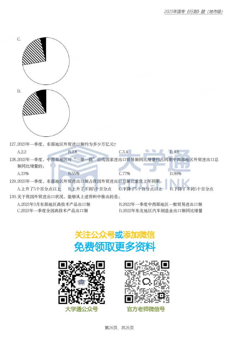 2025年国家公务员录用考试《行测》题（地市级）_2000-2025国考行测PDF