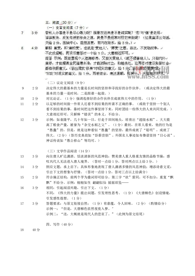 2009年深圳中考语文试题及参考答案_中考真题_1.语文中考真题2015-2024年_地区卷_广东省_广东深圳中考语文2008---2021年