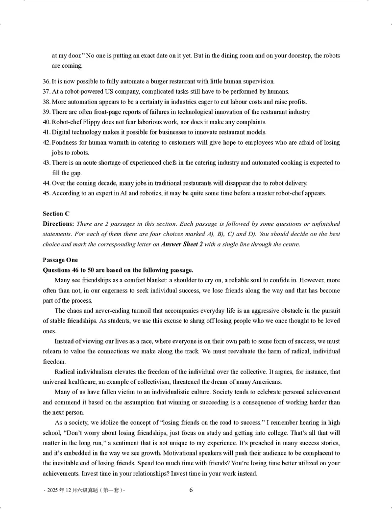 2025年12月六级真题-第一套_六级真题及答案（2015.6-2025.12）_32025年12月六级真题+解析+听力（最新）_12025年12月英语六级真题试卷（三套全）