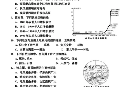 2010年长沙市地理中考真题及答案_中考真题_9.地理中考真题2015-2024年_地区卷_湖南省_湖南长沙地理08-22_长沙地理