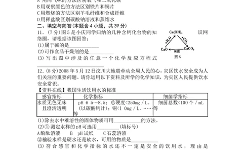 2008年福建省福州市中考化学试题(含答案)_中考真题_5.化学中考真题2015-2024年_地区卷_福建省_福州中考化学08-21