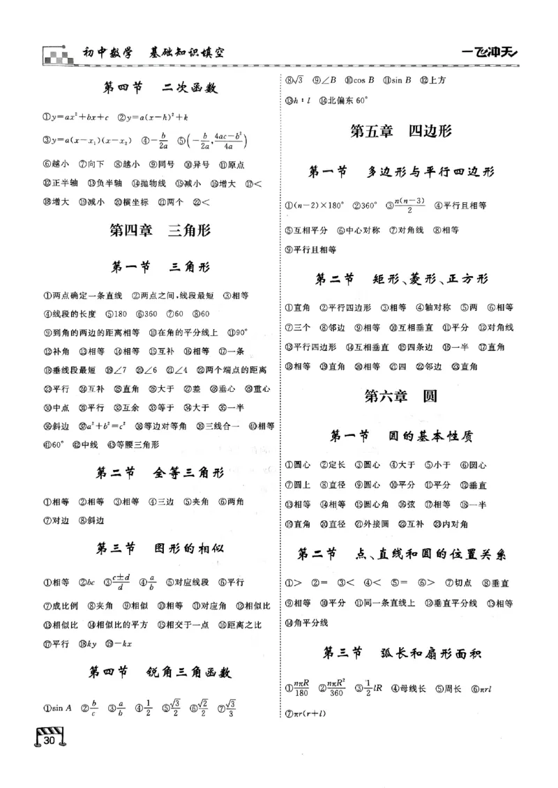 一飞冲天-中考专项精品试题分类-数学基础知识填空_《一飞冲天-中考专项》2026版_一飞冲天-中考专项（2026版）