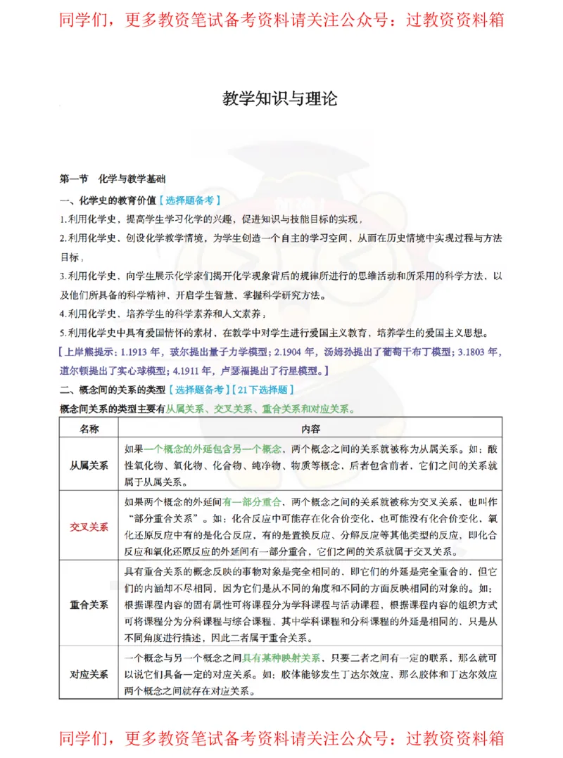教学知识与理论_教资_初高中2026教资_26上资料（持续更新）_高中科三_高中科目三资料包合集②_高中化学