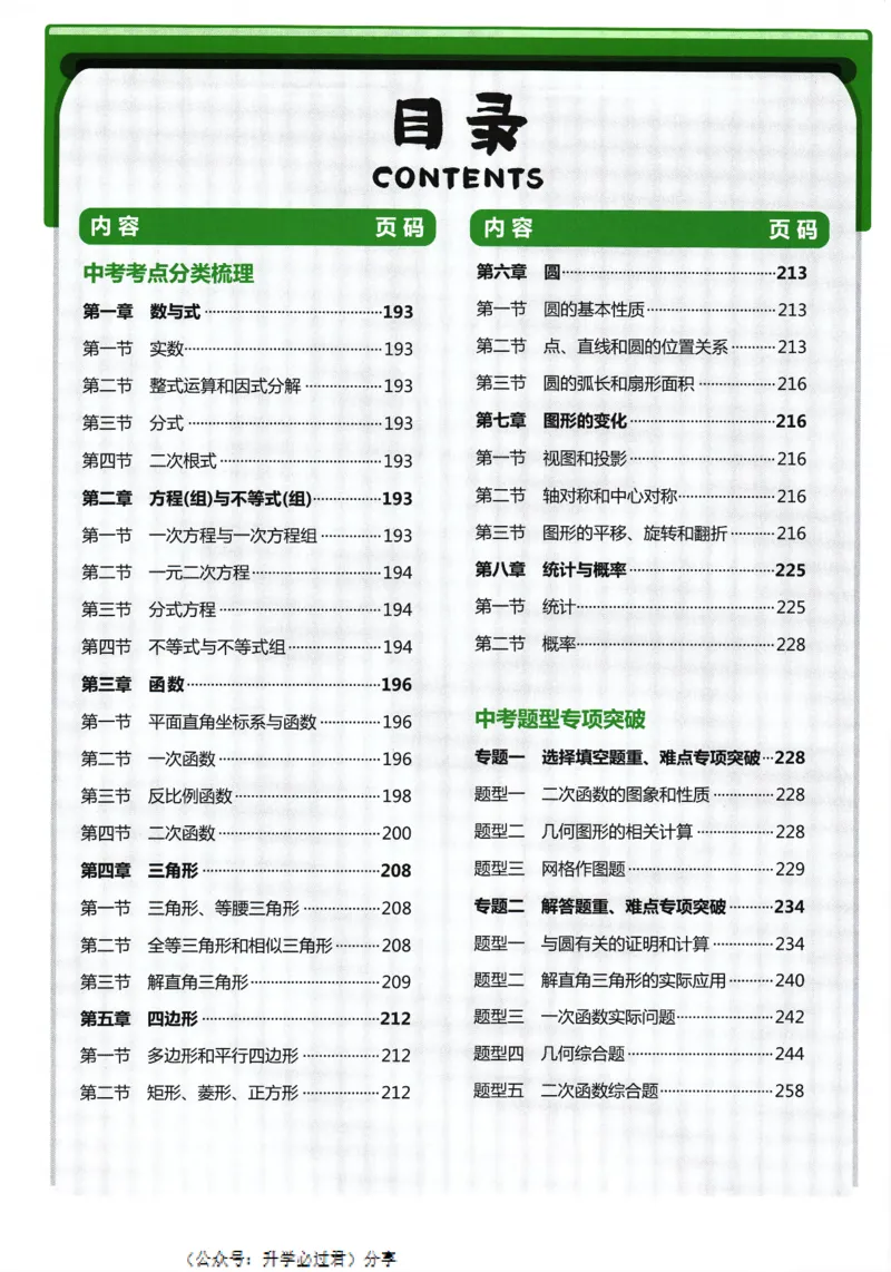 一飞冲天-中考专项精品试题分类-数学参考答案_《一飞冲天-中考专项》2026版_一飞冲天-中考专项精品试题分类（2024版）