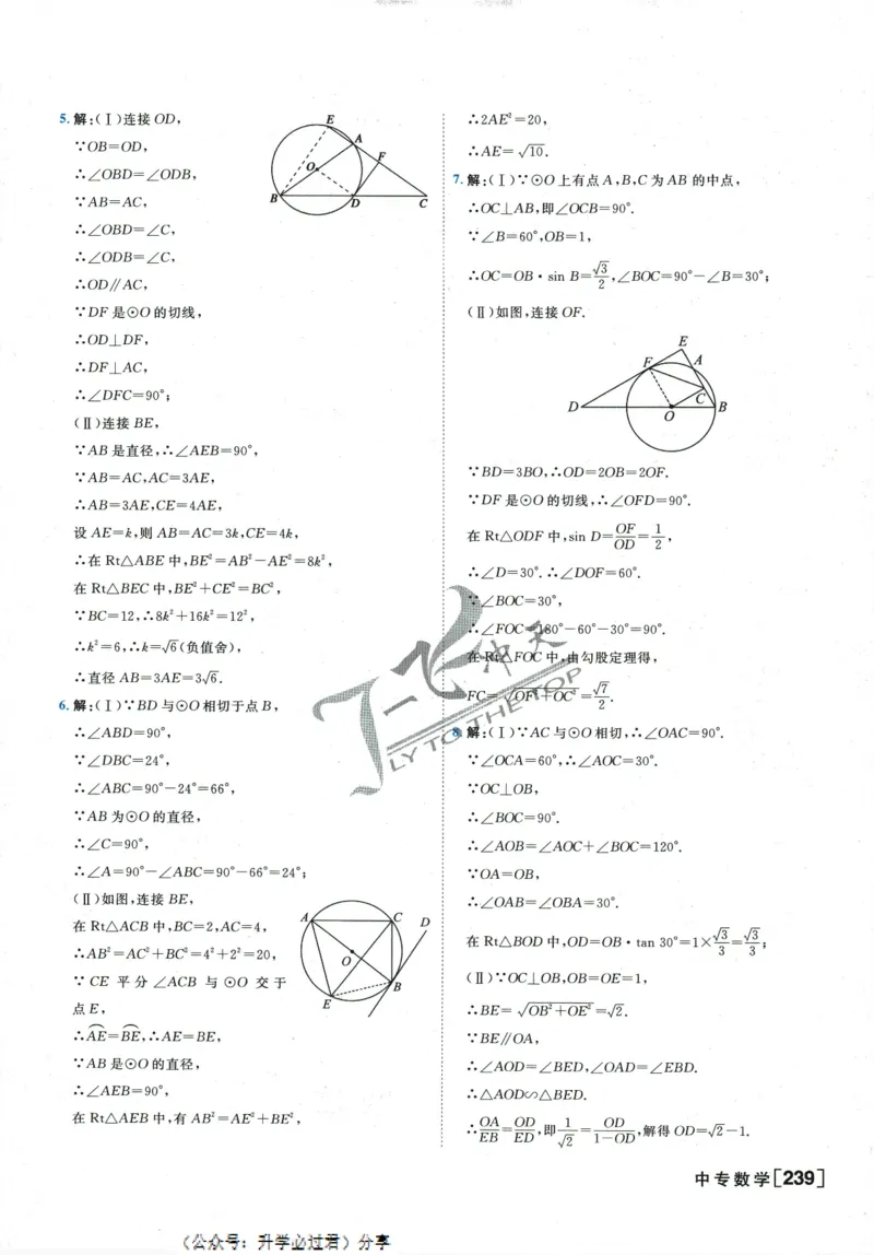 一飞冲天-中考专项精品试题分类-数学参考答案_《一飞冲天-中考专项》2026版_一飞冲天-中考专项精品试题分类（2024版）