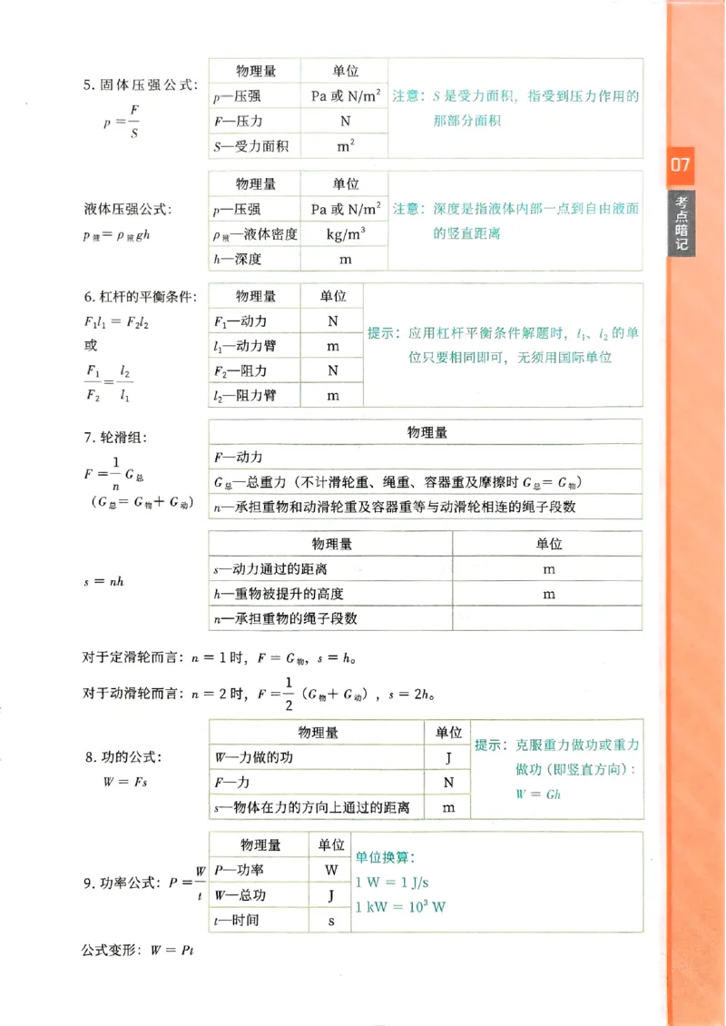 一飞冲天-中考专项精品试题分类-物理考点暗记_《一飞冲天-中考专项》2026版_一飞冲天-中考专项（2026版）