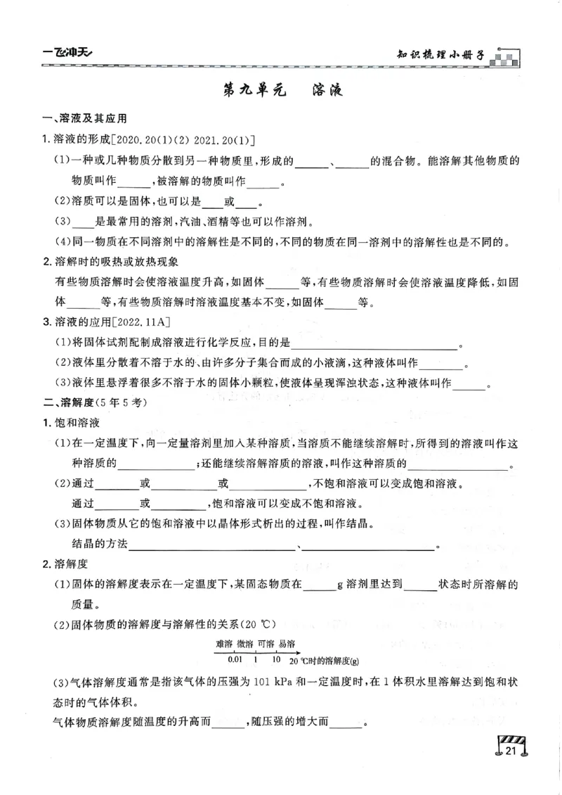 一飞冲天-中考专项精品试题分类-化学知识梳理_《一飞冲天-中考专项》2026版_一飞冲天-中考专项（2026版）