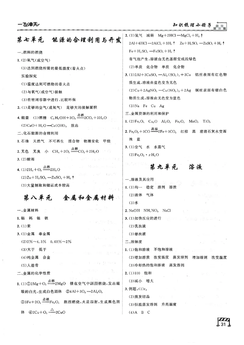 一飞冲天-中考专项精品试题分类-化学知识梳理_《一飞冲天-中考专项》2026版_一飞冲天-中考专项（2026版）