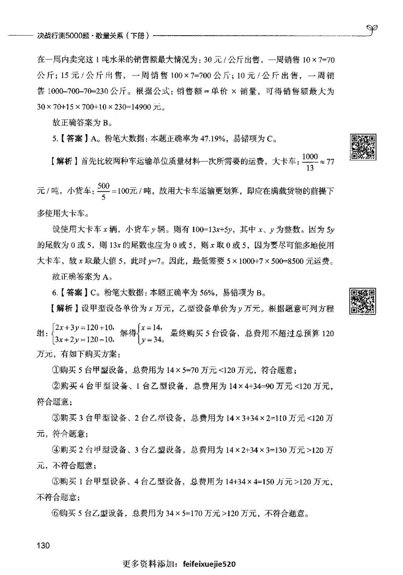 08数量关系（答案）2023年5月版_26吉林考备考资料包_11省考刷题包_04决战行测5000题_行测5000题2023年5月版次