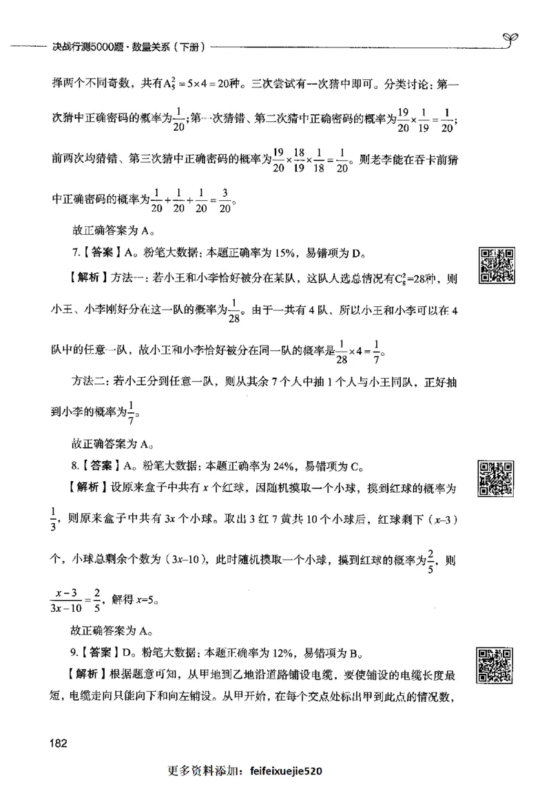 08数量关系（答案）2023年5月版_26吉林考备考资料包_11省考刷题包_04决战行测5000题_行测5000题2023年5月版次