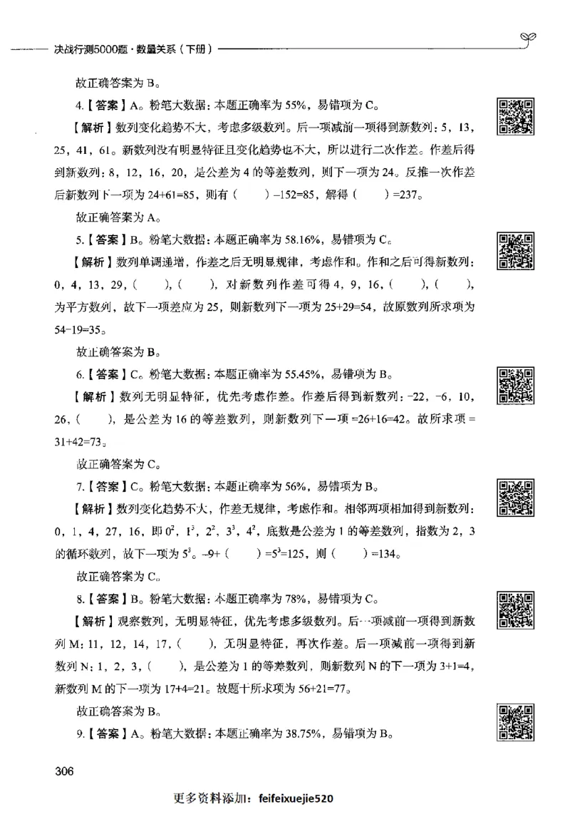 08数量关系（答案）2023年5月版_26吉林考备考资料包_11省考刷题包_04决战行测5000题_行测5000题2023年5月版次