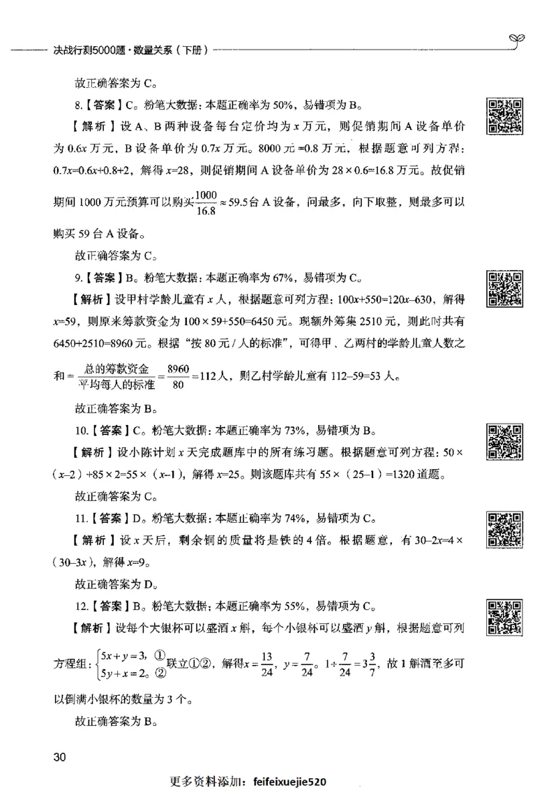 08数量关系（答案）2023年5月版_26吉林考备考资料包_11省考刷题包_04决战行测5000题_行测5000题2023年5月版次