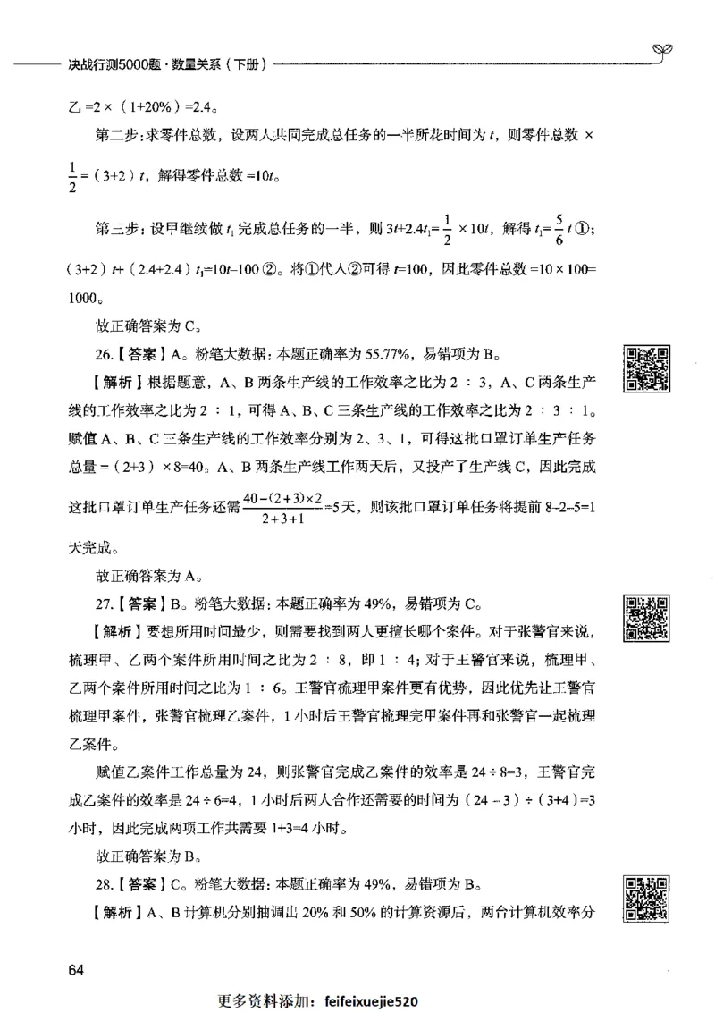 08数量关系（答案）2023年5月版_26吉林考备考资料包_11省考刷题包_04决战行测5000题_行测5000题2023年5月版次