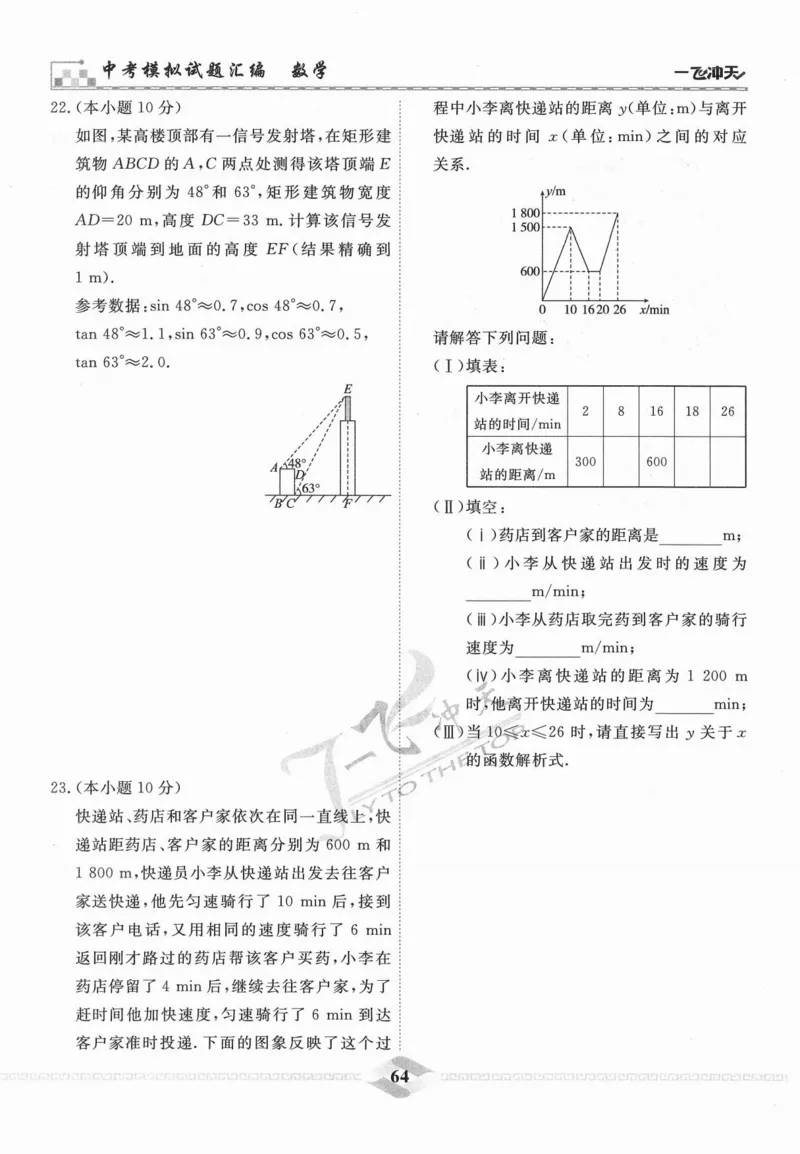 一飞冲天-中考模拟试题汇编-数学_《一飞冲天-中考专项》2026版_一飞冲天-中考模拟试题汇编（2024版）