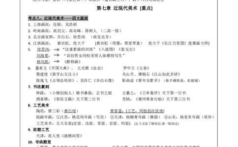 高中美术重点梳理_教资_33教资笔试历年真题汇总（科一+科二+科三）_科三真题_02高中科三各科电子资料包合集_美术（资料文档）_高中美术_03高频考点及笔记