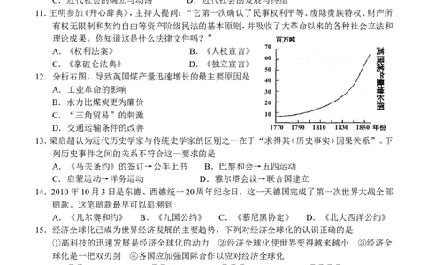 2012年菏泽市中考历史试题含答案_中考真题_6.历史中考真题2015-2024年_地区卷_山东省_菏泽历史10-21
