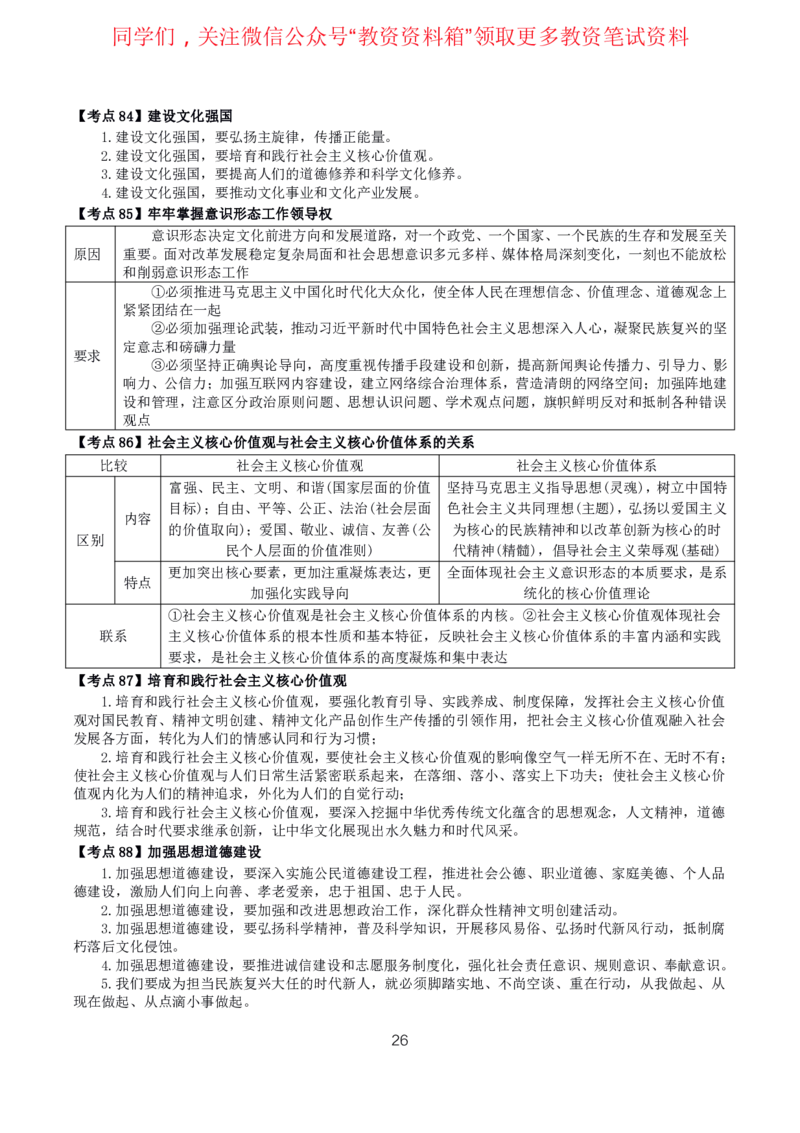 政治高频考点_教资_292026上教资科三高频考点