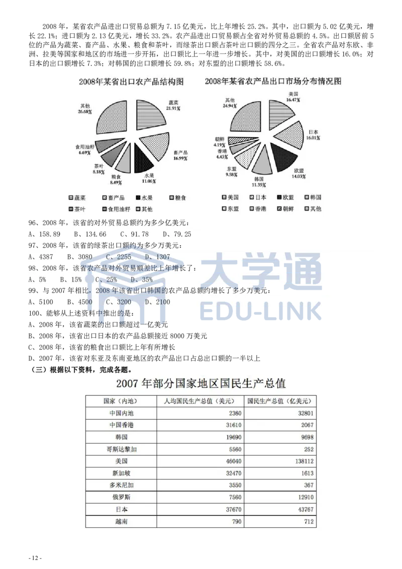2010年国家公务员考试《行测》真题卷_2000-2025国考行测PDF