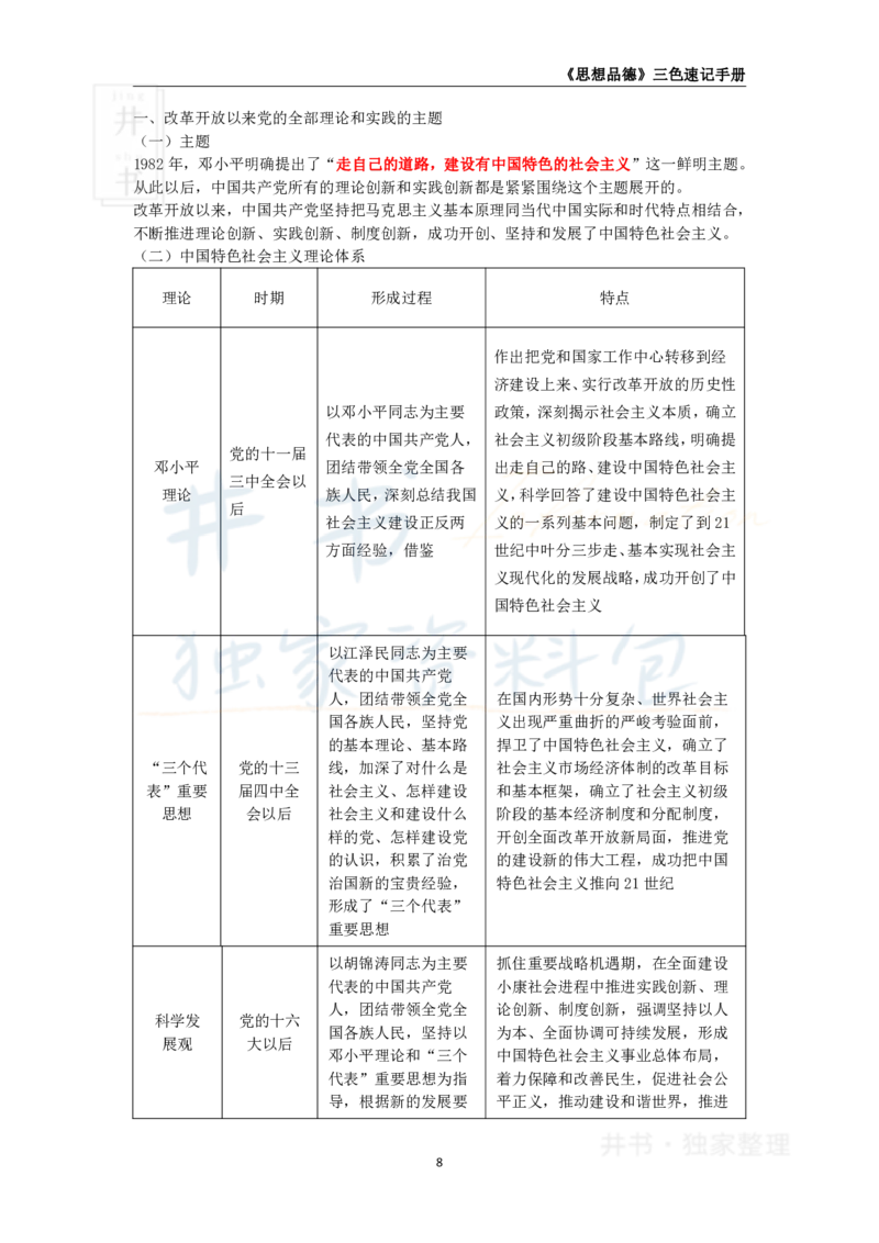 井书&middot;独家资料包教师资格《（高中）思想品德》三色速记手册（独家整理）_教资_初高中2026教资_25下教师资格证_科三高中各科资料汇总_井书&middot;独家资料包高中各科资料汇总