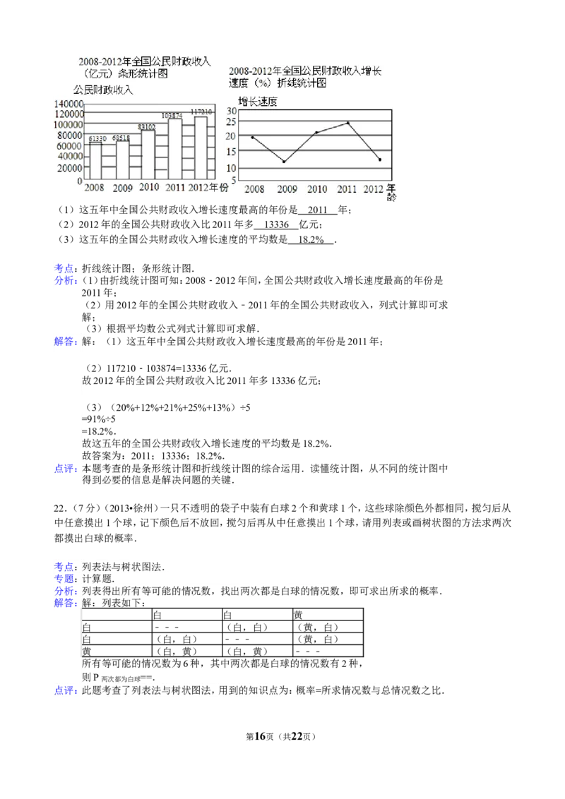 2013年江苏省徐州市中考数学试题(含答案)_中考真题_2.数学中考真题2015-2024年_地区卷_江苏省_徐州中考数学08-23