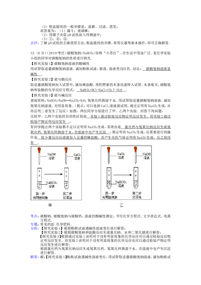 2013年枣庄市中考化学试卷及答案解析_中考真题_5.化学中考真题2015-2024年_地区卷_山东省_山东枣庄化学09-21