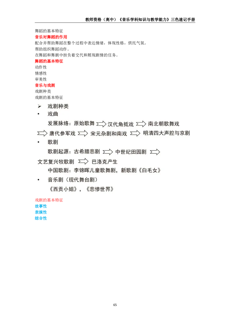 教师资格《（高中）音乐》三色速记手册_教资_33教资笔试历年真题汇总（科一+科二+科三）_科三真题_02高中科三各科电子资料包合集_音乐（资料文档）_高中音乐