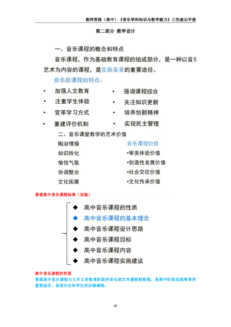 教师资格《（高中）音乐》三色速记手册_教资_33教资笔试历年真题汇总（科一+科二+科三）_科三真题_02高中科三各科电子资料包合集_音乐（资料文档）_高中音乐