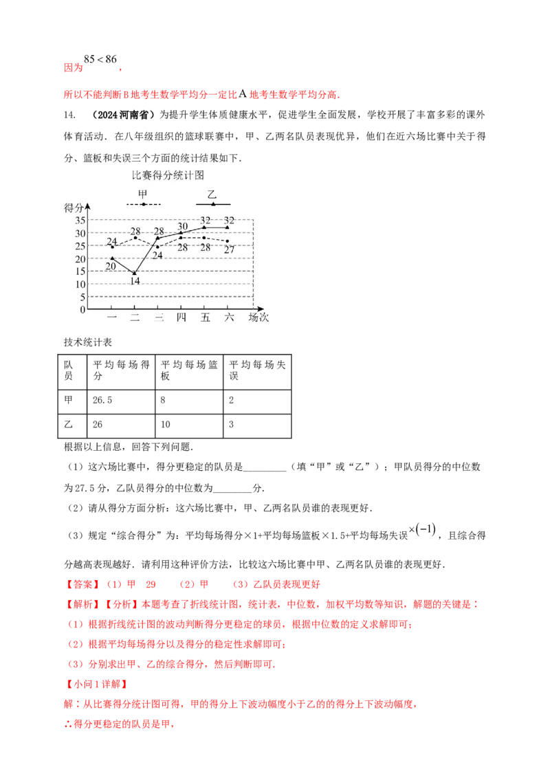 2025年中考数学一轮复习学案：7.1抽样与数据分析（教师版）_2数学总复习_2025中考复习资料_2025年中考数学一轮复习学案（全国通用）