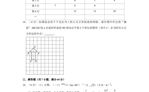 2009年四川省绵阳市中考数学试卷（学生版）_中考真题_2.数学中考真题2015-2024年_地区卷_四川省_四川绵阳数学07-22_绵阳数学07-21