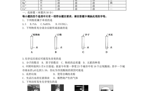 2011年福建省中考化学真题及答案_中考真题_5.化学中考真题2015-2024年_地区卷_福建省_福建中考化学11-22