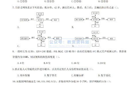 2024年上半年《高中信息技术》真题_4-教培资料-26年最新资料-同步更新_初中高中教资_03科三专项（进去保存报考的学科即可）_高中_高中信息技术-通关资料包_2.真题历年真题