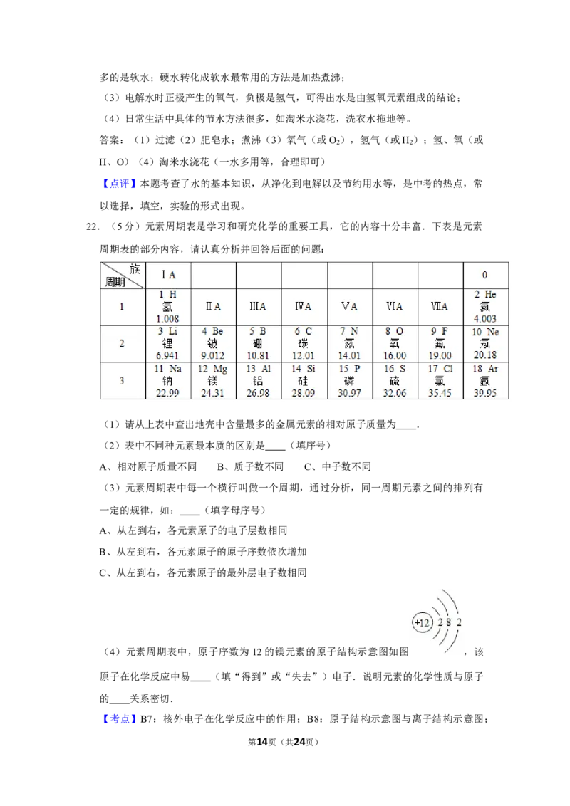 2011年湖南省娄底市中考化学试卷（教师版）学霸冲冲冲shop348121278.taobao.com_中考真题_5.化学中考真题2015-2024年_地区卷_湖南省_娄底化学06-22缺20