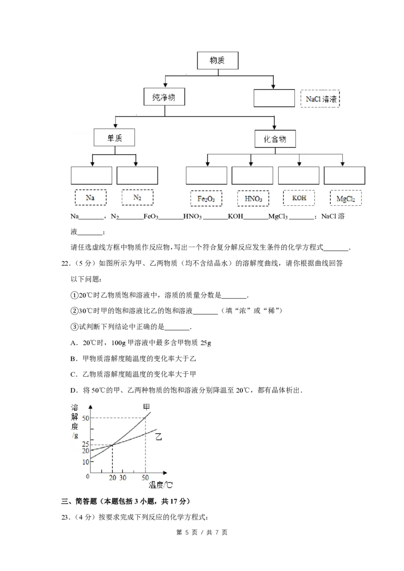 2009年四川省绵阳市中考化学试卷（学生版）_中考真题_5.化学中考真题2015-2024年_地区卷_四川省_绵阳化学2007-2021_绵阳化学07-21_PDF四川省绵阳卷中考化学pdf(赠送)