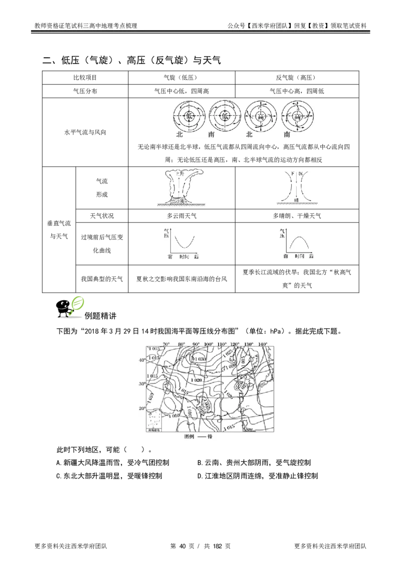 高中地理-考点梳理1_教资_25下资料合集二_25下最新科三知识点汇编+思维导图-高中_13.地理_04.考点梳理
