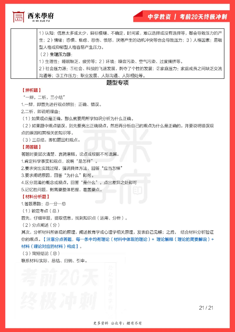 考前20天终极冲刺中学教育知识与能力_教资_初高中2026教资_25下教师资格证_6.中学考点20天冲刺笔记