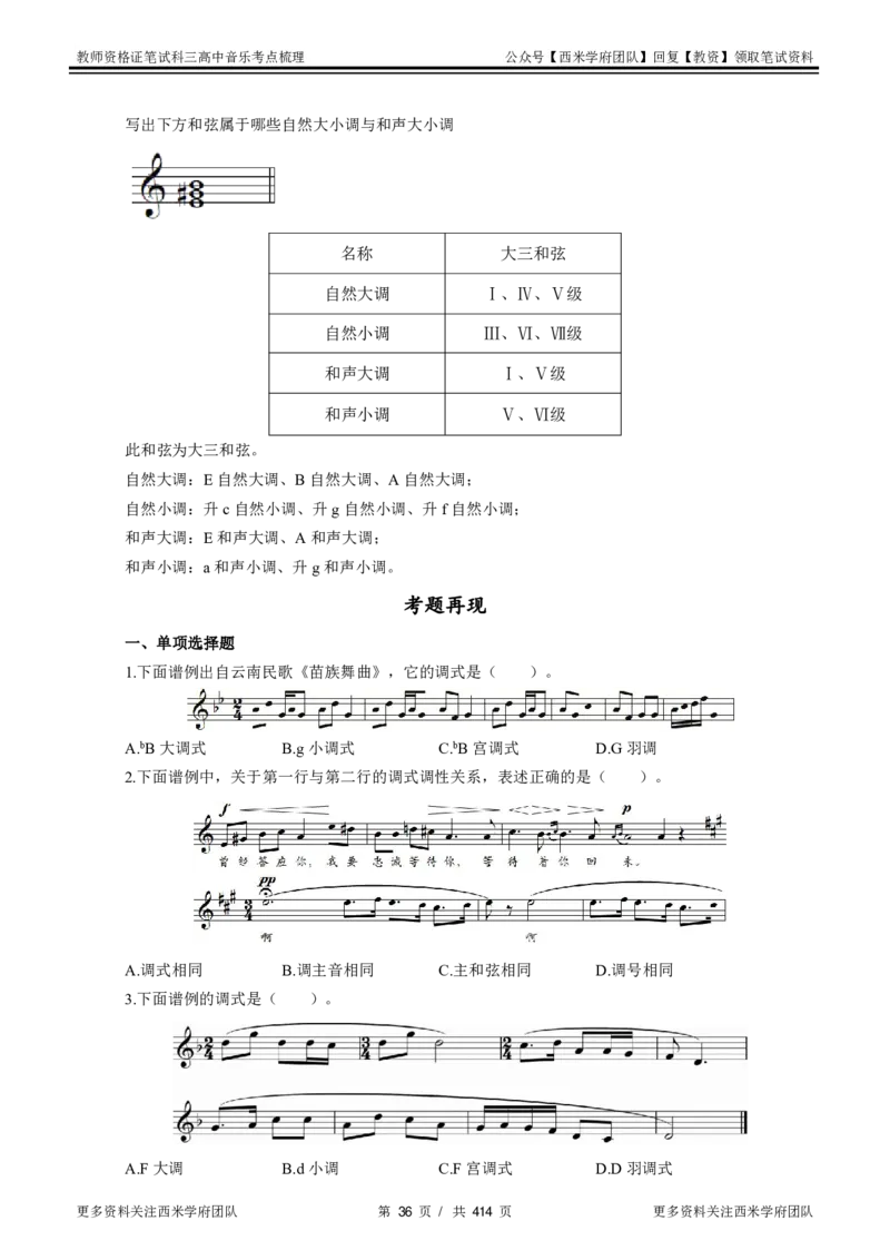 高中音乐-考点梳理1_教资_25下资料合集二_25下最新科三知识点汇编+思维导图-高中_04.音乐_04.考点梳理