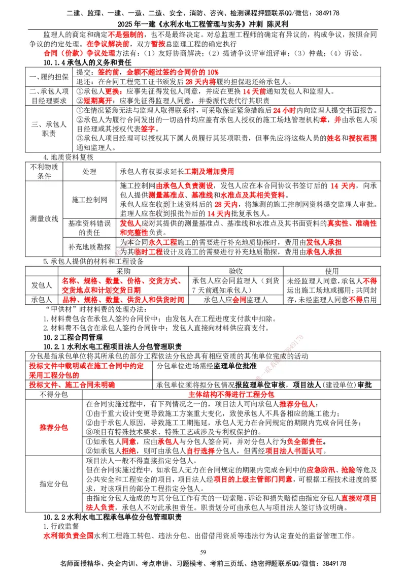 2025年一建水利-冲刺_2026年一级建造师_2026年一建水利_2025年一建水利SVIP_04-冲刺串讲✿考点强化✿小灶集训_19-水利《冲刺串讲班》陈灵利TG_讲义