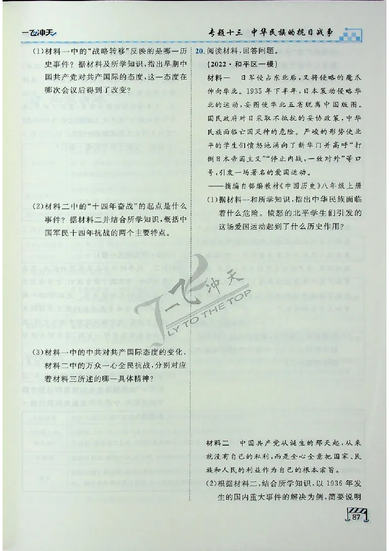 2025《一飞冲天-中考专项》历史_《一飞冲天-中考专项》2026版_一飞冲天-中考专项（2025版）