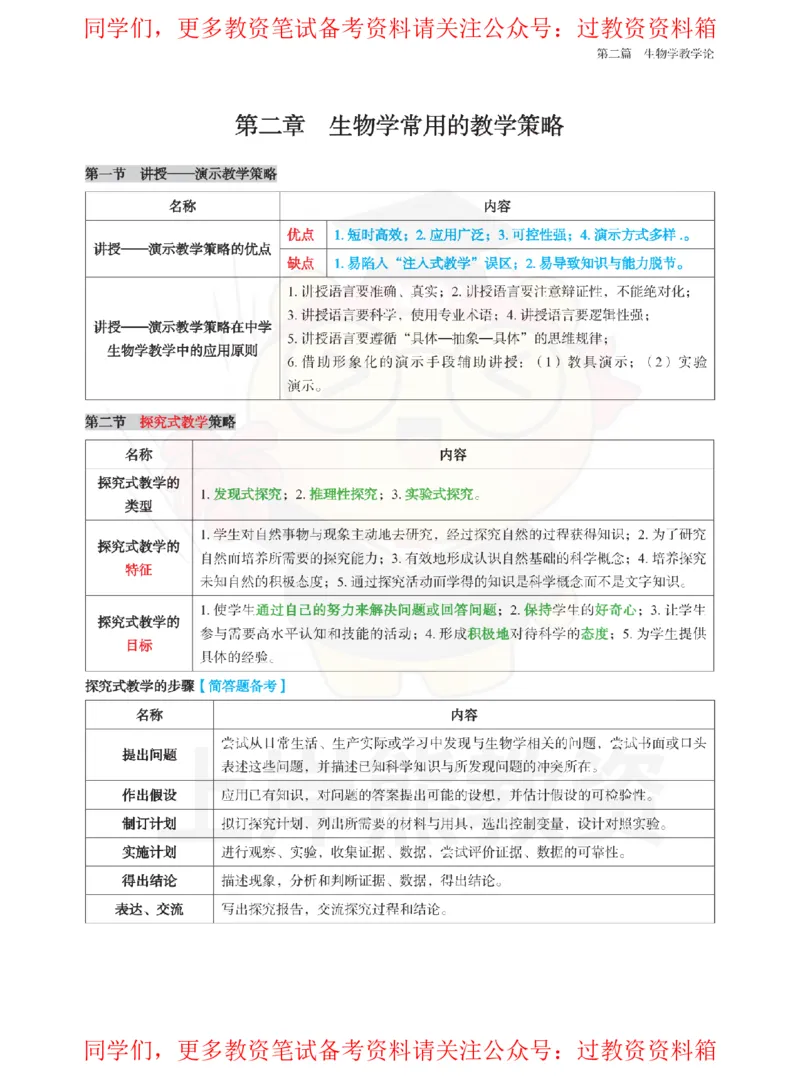 高中生物-教学论_教资_初高中2026教资_26上资料（持续更新）_高中科三_高中科目三资料包合集②_高中生物