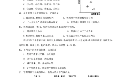 2010年滨州中考地理试题及答案_中考真题_9.地理中考真题2015-2024年_地区卷_山东省_山东滨州地理10-22