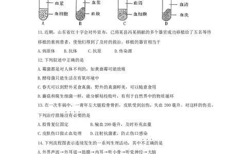 2011年淄博市中考生物试题及答案._中考真题_8.生物中考真题2015-2024年_地区卷_山东省_山东淄博生物10-21缺19.20