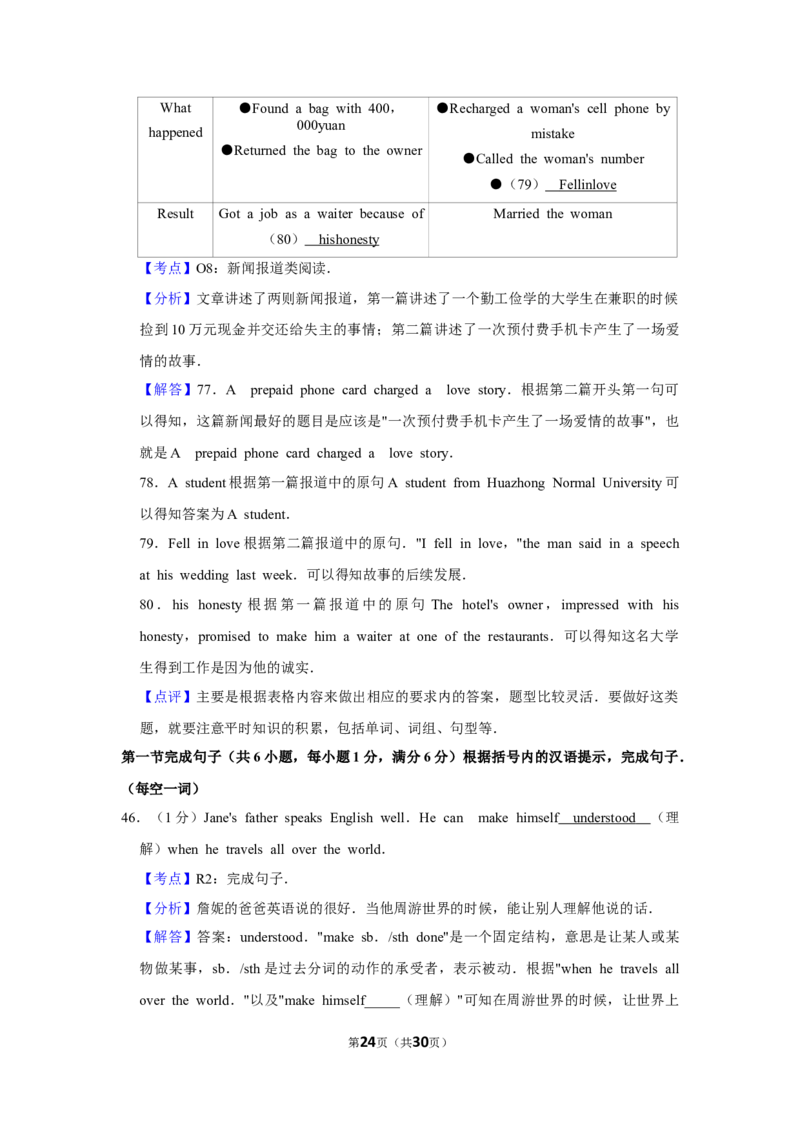 2010年湖北省黄冈市中考英语试卷（教师版）学霸冲冲冲shop348121278.taobao.com_中考真题_3.英语中考真题2015-2024年_地区卷_湖北省_湖北黄冈英语07-21