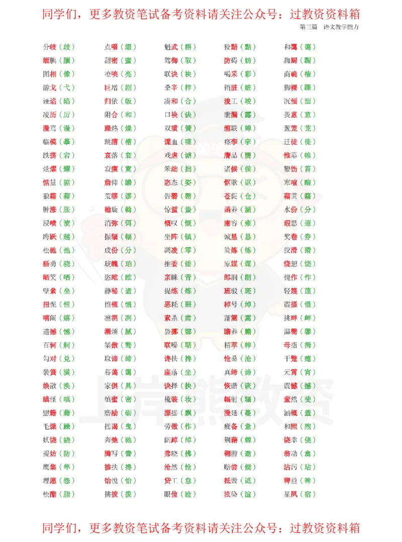 初中语文-重点易混背诵资料_教资_初高中2026教资_26上资料（持续更新）_初中科三_初中科目三资料合集①_初中语文