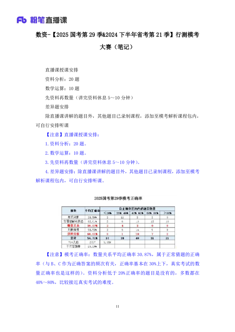 2024.08.11+数资-2025国考第29季&2024下半年省考第21季行测模考大赛+张小飞+（讲义+笔记）（9元课：模考大赛解析课）_2026考公资料_（10）粉笔_2025粉笔国考省考980（课＋笔记）